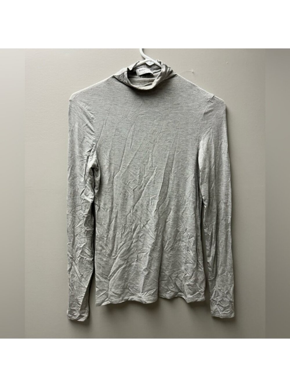 Babaton Women's Grey Turtleneck Long Sleeve Top